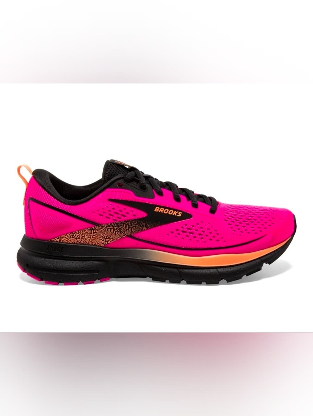 Brooks Women's Trace 3 Pink Glo/Black/Orange Size 7.5B